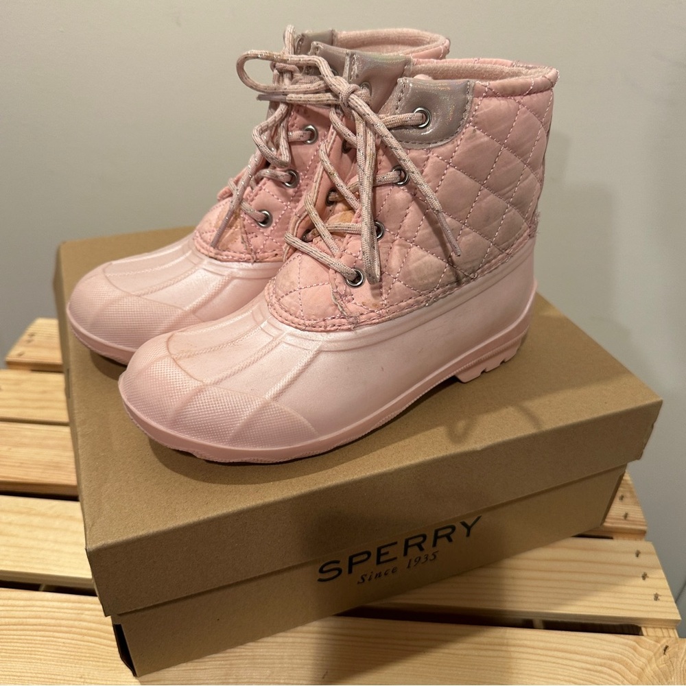 Sperry Kids Pink Quilted Rain Boots